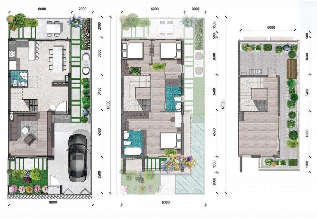 Thiết kế biệt thự ven kênh 8x17m có sân vườn tại RiverPark LA Home Bến Lức