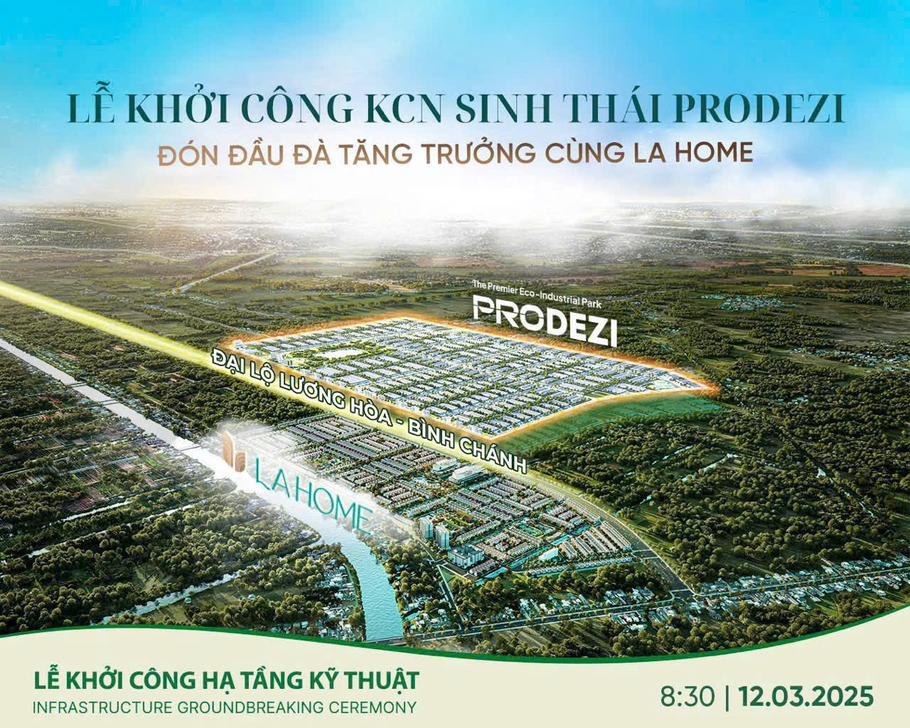 Khu công nghiệp sinh thái Prodezi 400 ha liền kề khu đô thị LA Home Bến Lức