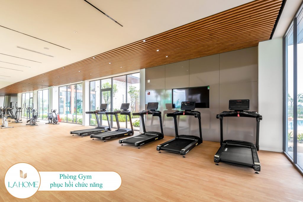 Phòng gym trong cụm tiện ích thể thao tại dự án