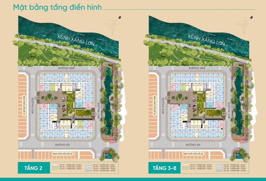 Mặt bằng tầng điển hình nhà ở xã hội LA Home