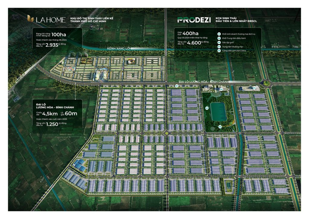 phối cảnh mặt bằng khu công nghiệp đô thị Lahome Long An Prodezi